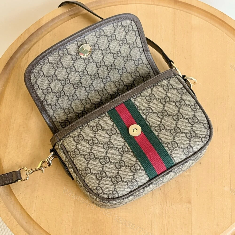 View 8 of Gucci Ophidia Small Top Handle Bag Beige And Dark Brown 20Cm 836843 FAE0J 9867