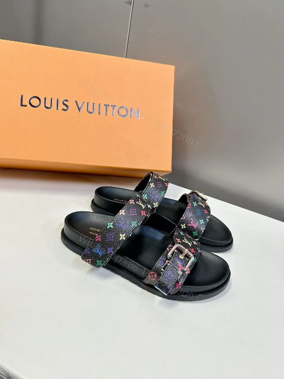 View 9 of Rainbow LV-Inspired Sandals: All-Day Comfort Luxury