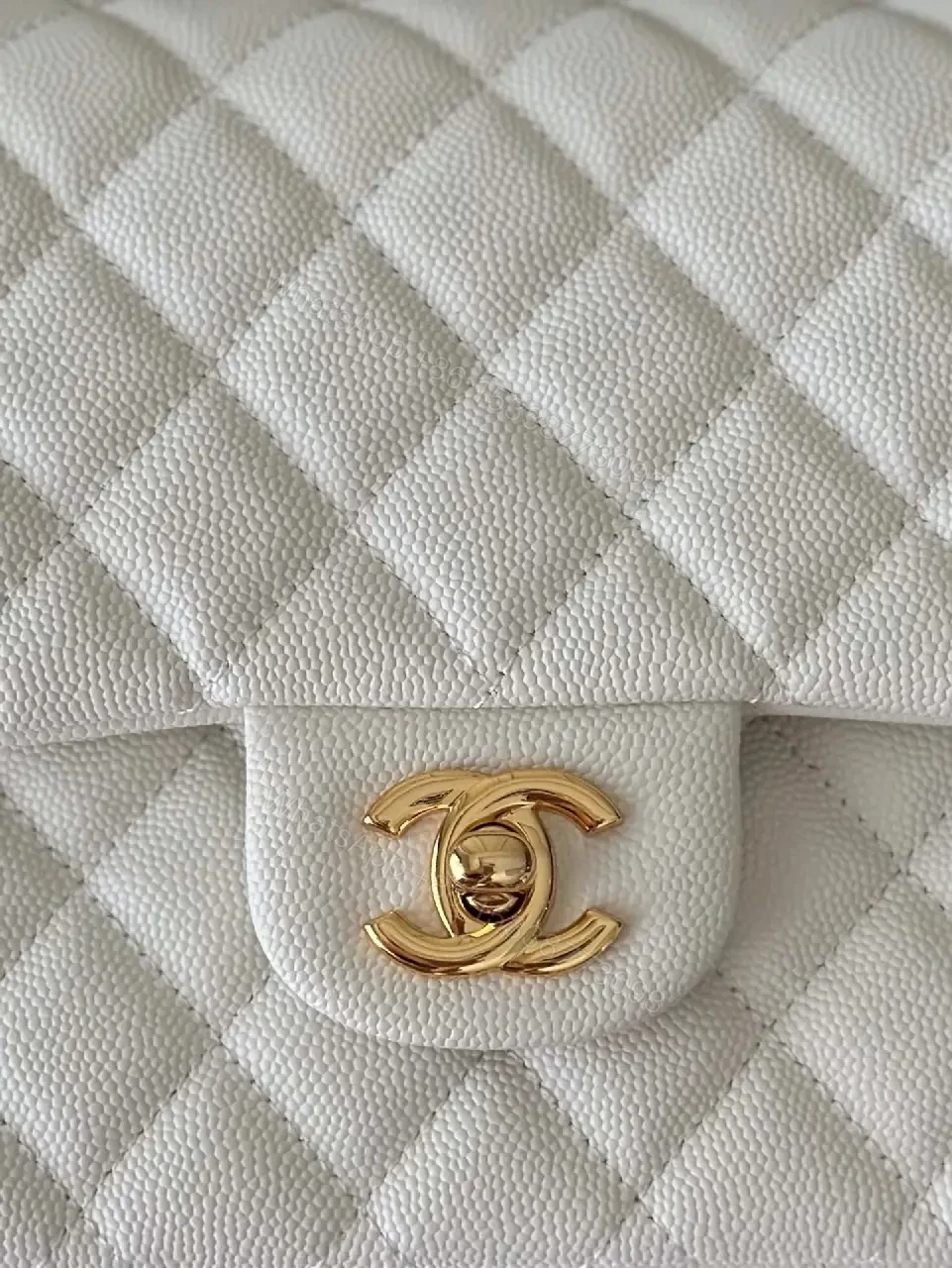 View 2 of Grey quilted leather chain-strap shoulder bag, luxury monogram-inspired pattern for everyday elegance