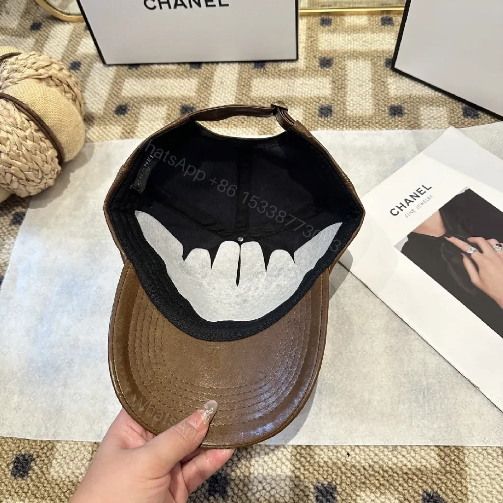 View 9 of Brown Leather Cap Everyday Luxury Cap