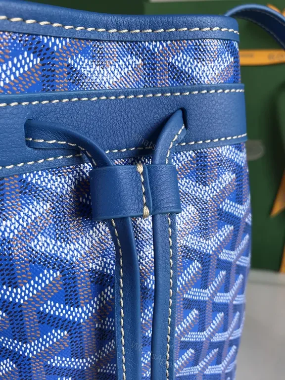 View 9 of Blue + Goyardine-Pattern + Bucket Bag + Everyday Versatility + Handbag