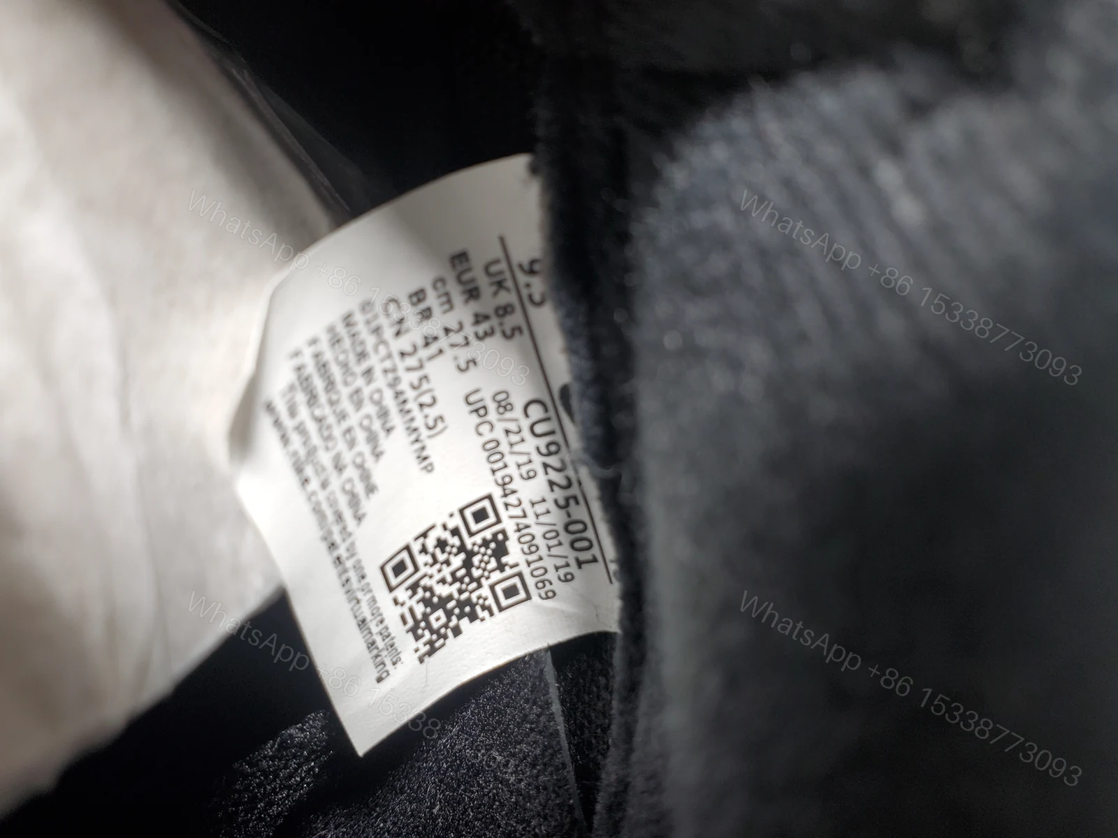 View 3 of Supreme x Air Force 1 Low Black CU9225-001
