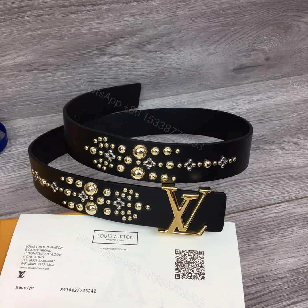 View 2 of LOUIS VUITTON CALF LEATHER LV ICONIC 35MM BELT – B122
