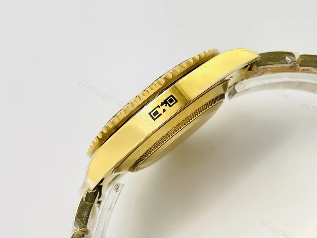 View 5 of Rolex Submariner Yellow Gold Green Black Bezel Paved Diamond Oyster Bracelet 40mm RLX-SUB-YG-GRNBLK-PAV40-OYS