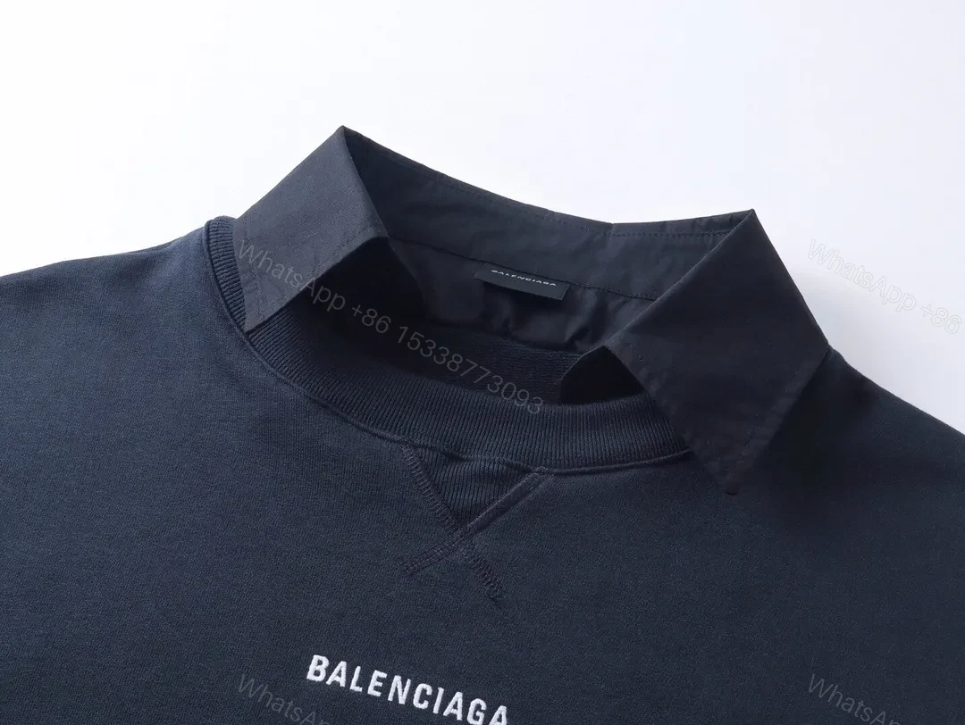 View 8 of Navy Cotton-Blend Minimalist Hoodie: Subtle Luxury Everyday Wear