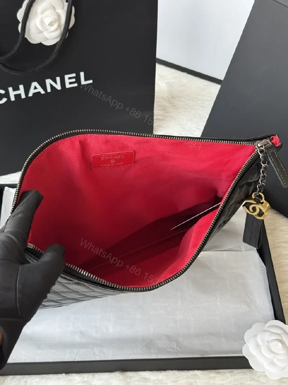 View 6 of Quilted Leather Wristlet: Modern Luxury, Compact Chic