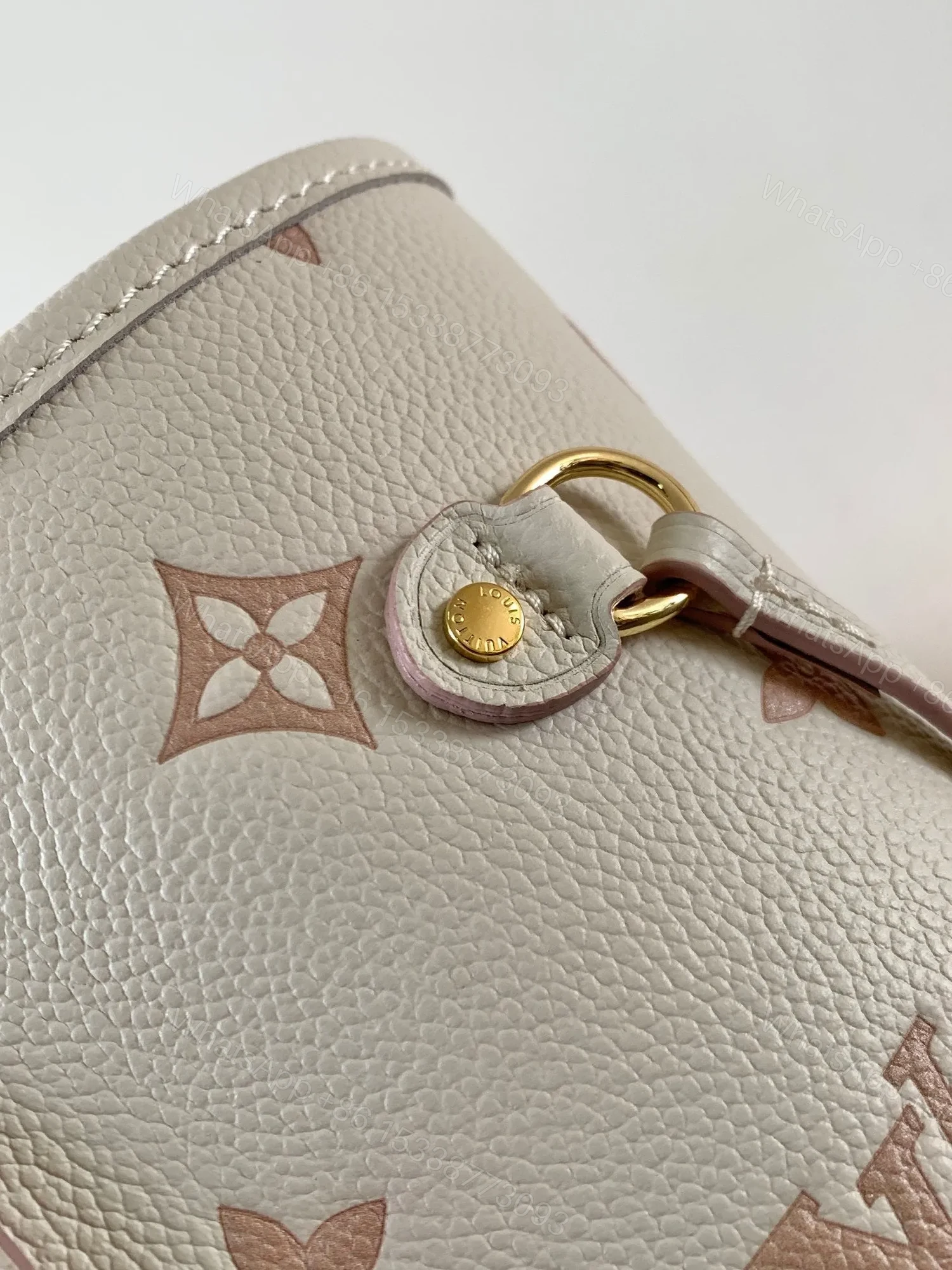 View 2 of LV NEVERFULL MM TOTE BAG 32 IN WHITE MIX PINK CALFSKIN