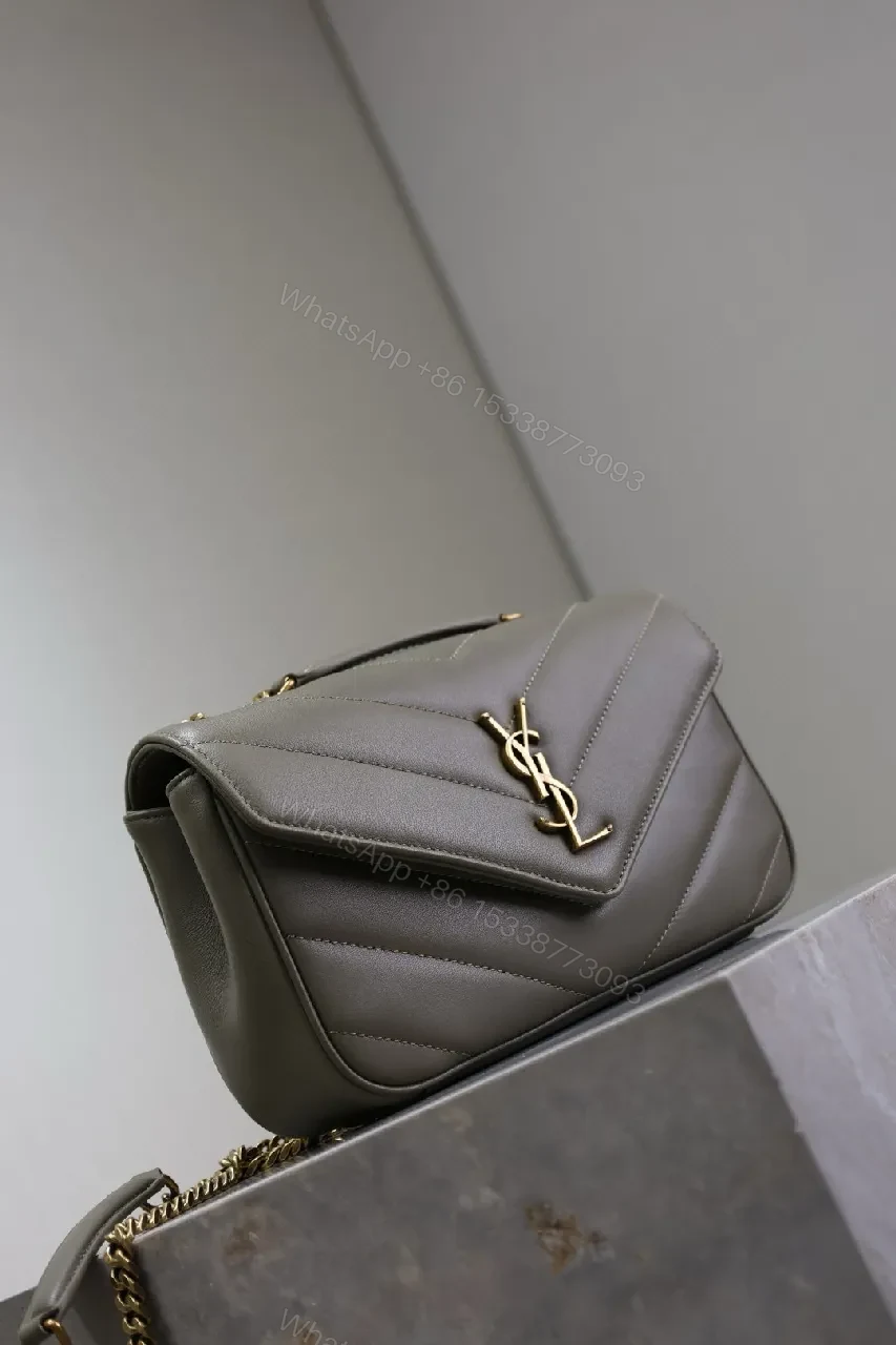 View 7 of Quilted Leather Bag with Gold Hardware, Structured, Versatile Tote