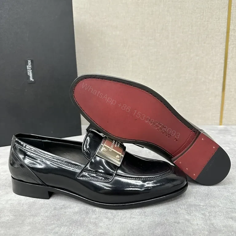 View 5 of Polished Leather Loafers with Metallic Accent â€” Bold Comfort Shoes