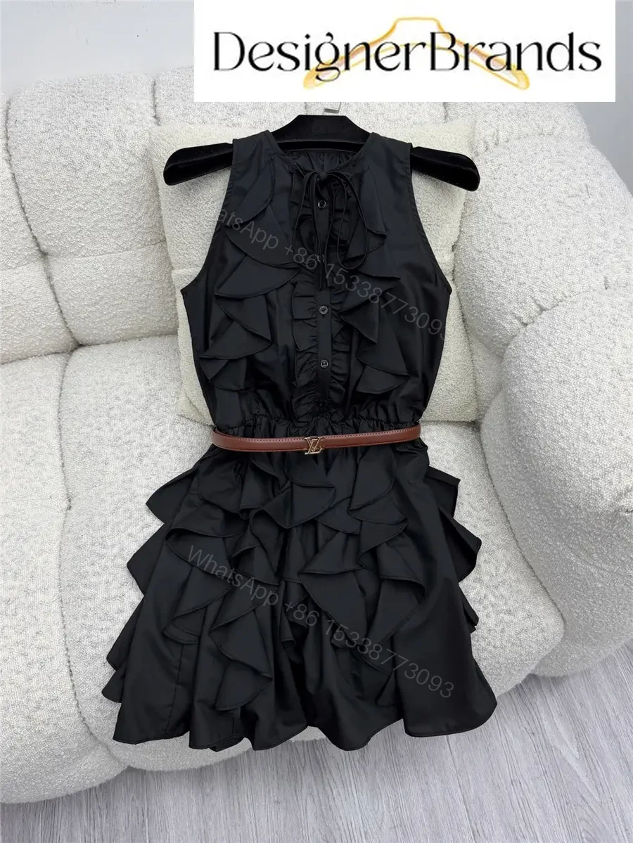 View 8 of Louis Vuitton Black Ruffled Mini Dress