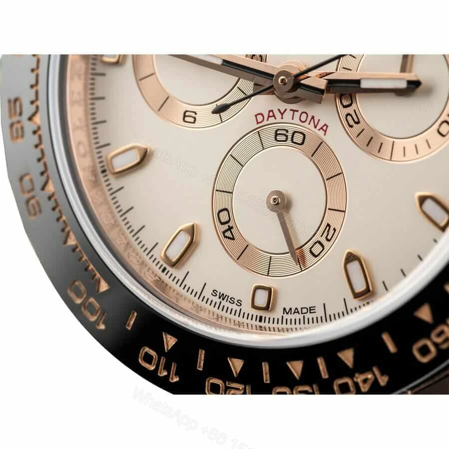 View 3 of Rolex Daytona 116515LN Super Clone: 40mm Everose Gold White Dial