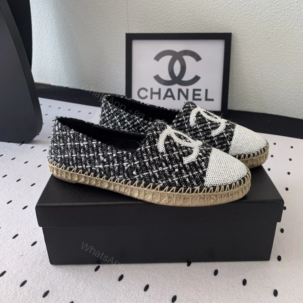 View 2 of 高仿Chanel*G45602D編織底漁夫鞋黑色免檢版