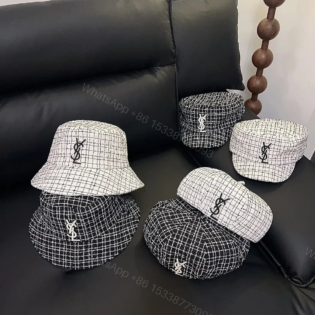 View 4 of Textured Bouclé Knit Cap with Signature Emblem, Modern Tweed Style
