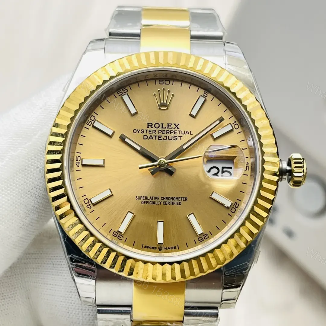 View 4 of Rolex Datejust 41 Yellow Rolesor Fluted Champagne Dial Oyster Bracelet – 126333-0009