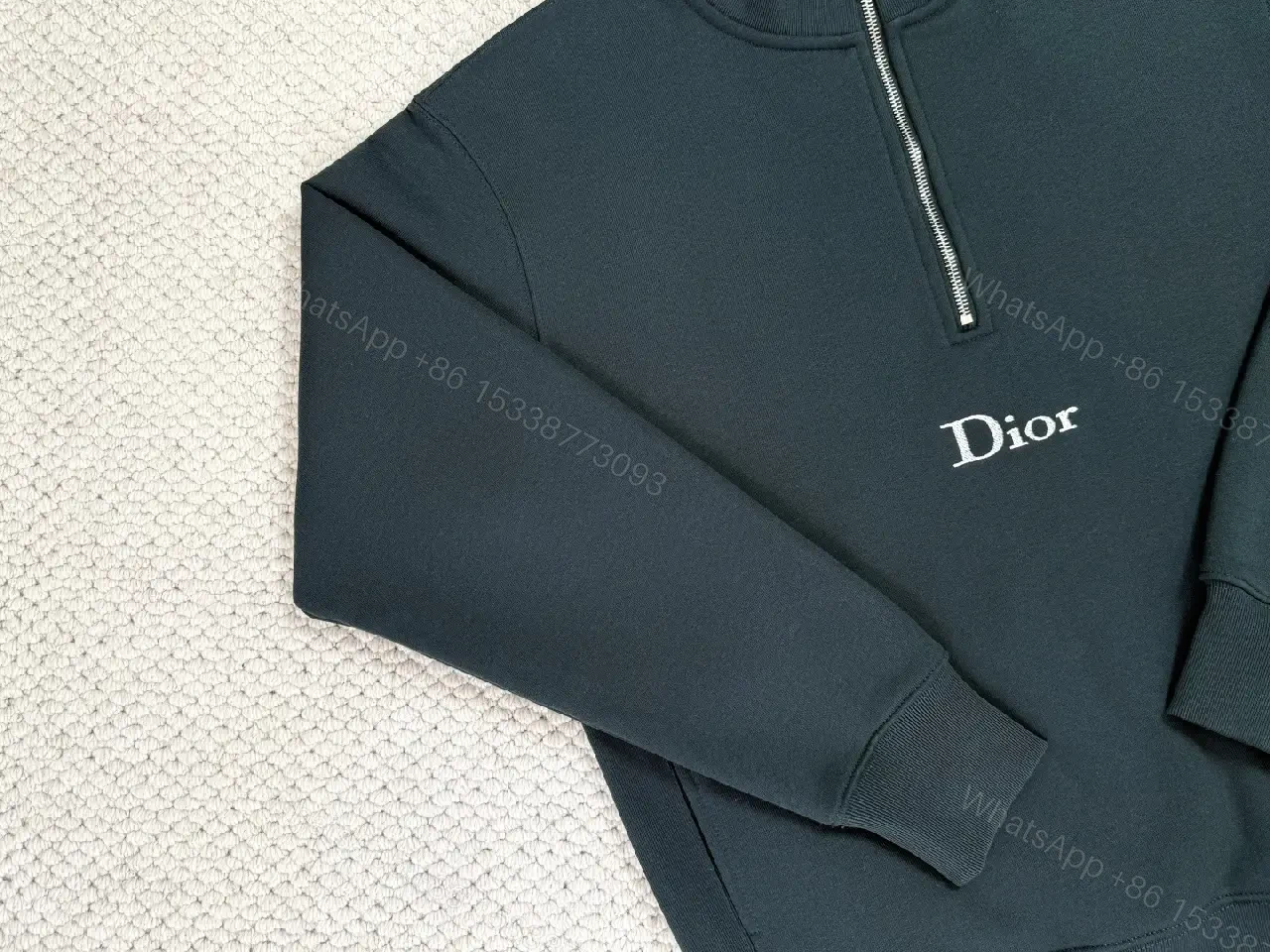 View 4 of Structured Minimalist Pullover: Clean Zip-Front Comfort Crewneck