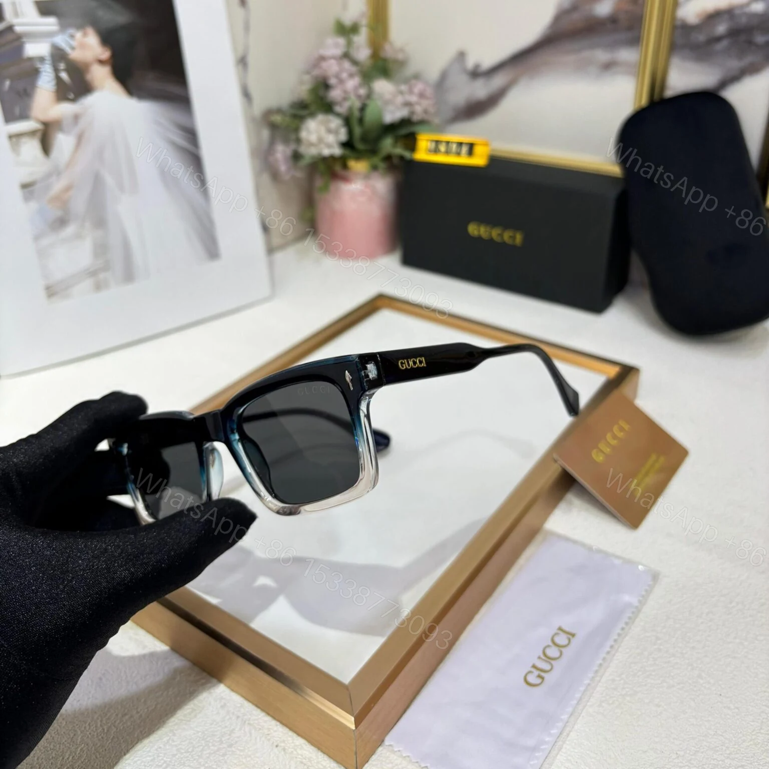 View 3 of Gucci Wayfarer Women Black UV Protection
