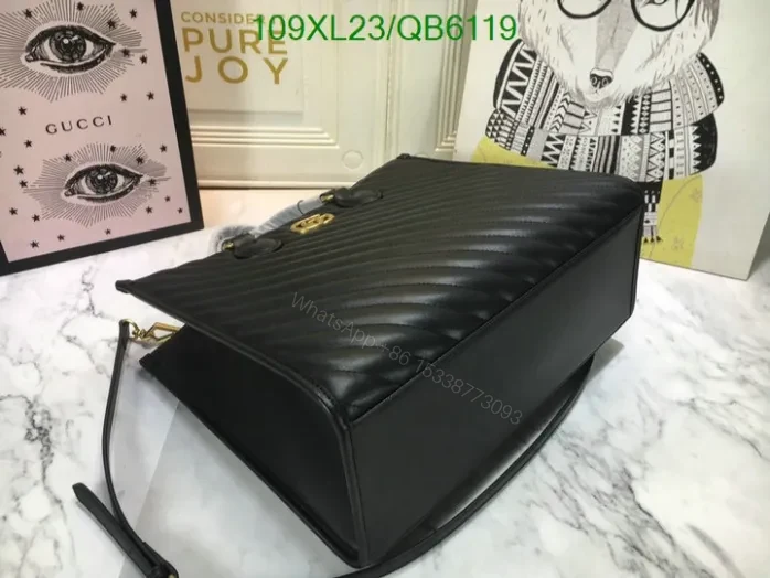 View 10 of Gucci Marmont Leather AAAA Copy Tote QB61194 – GG Design