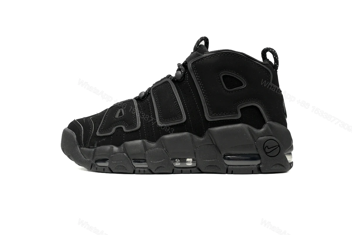 View 6 of Nike Air More Uptempo All Black 414962-004