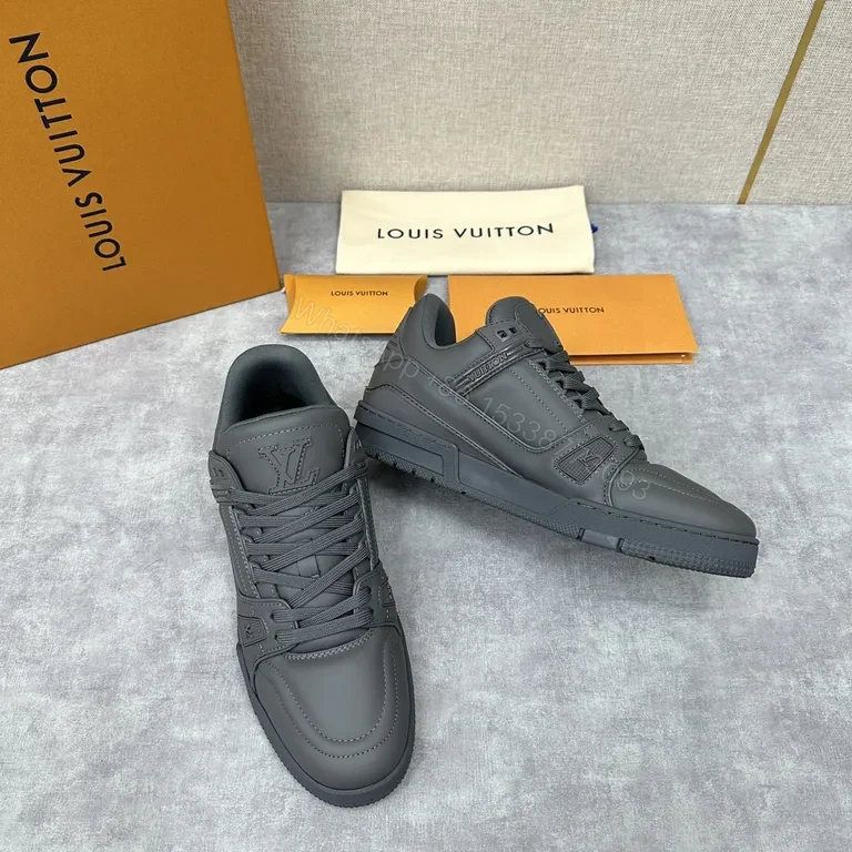 View 5 of Monochrome Calfskin LV High-Tops: Refined Everyday Comfort