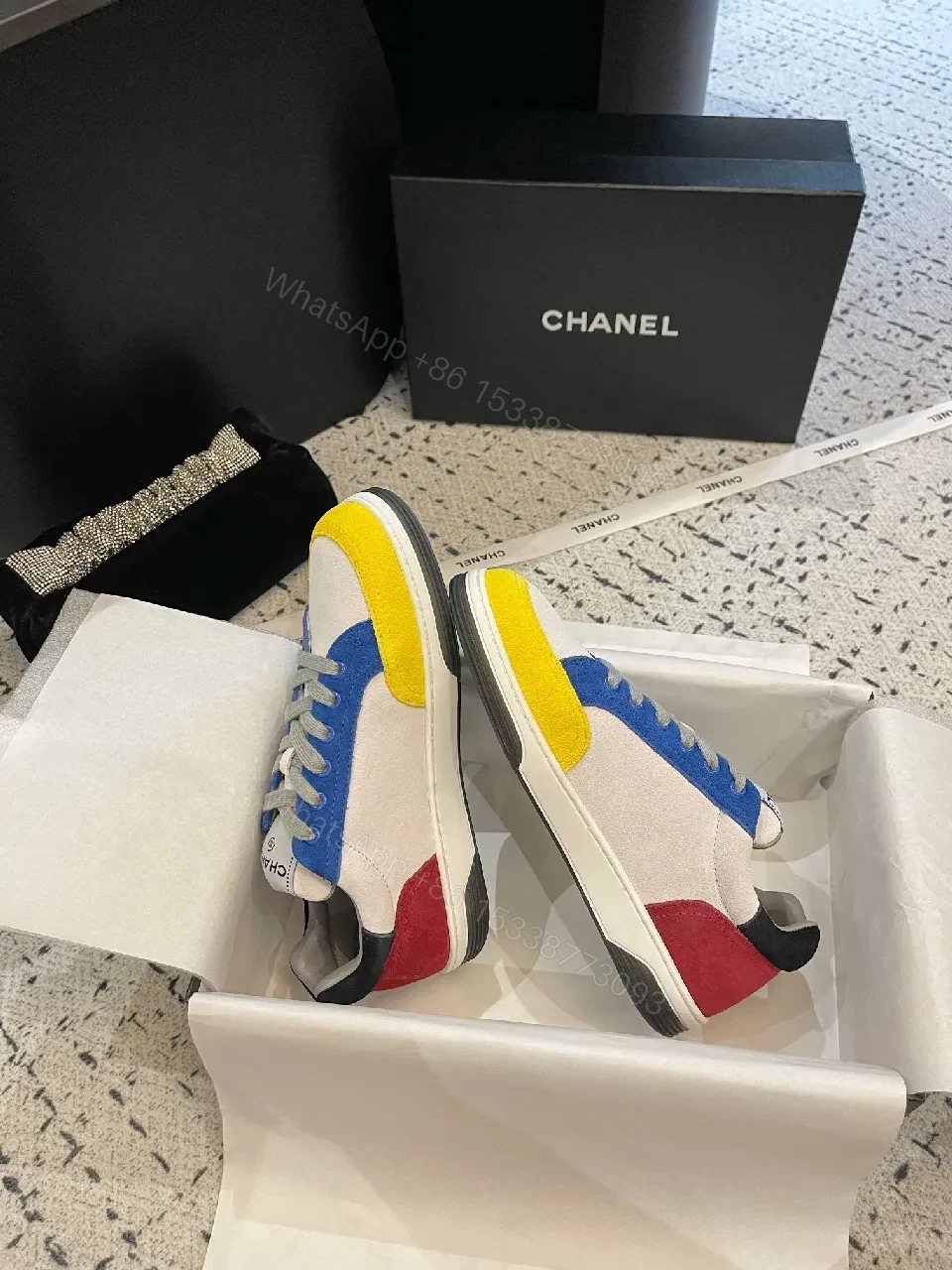 View 2 of Colorblocked Luxury High-Tops with Premium Detailing