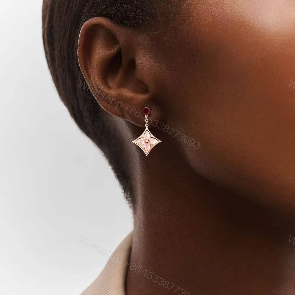 View 6 of LOUIS VUITTON COLOR BLOSSOM BB STAR EARRINGS RED GOLD