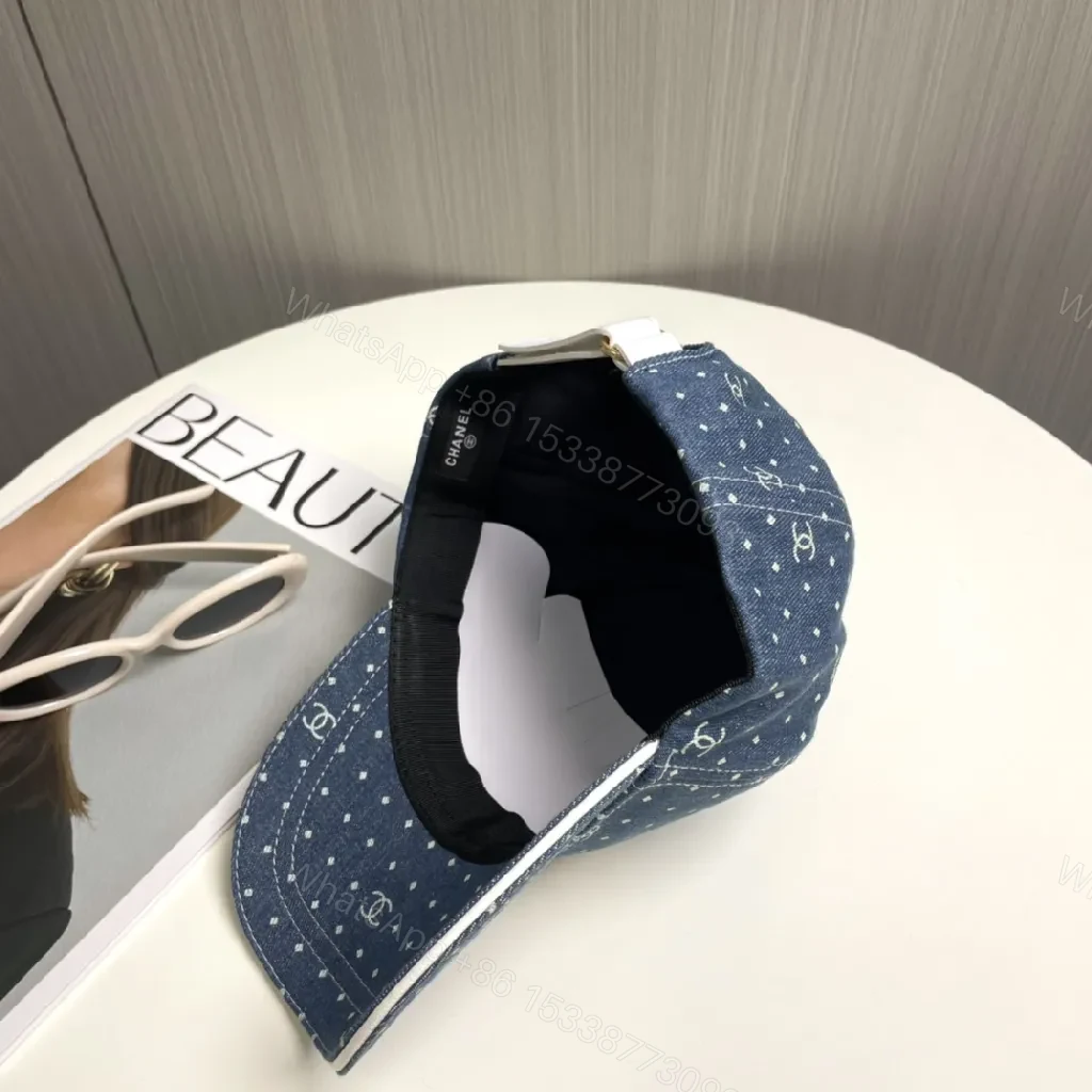 View 7 of Denim-Texture Cap: Casual Luxe, Signature Comfort, Logo Embroidery