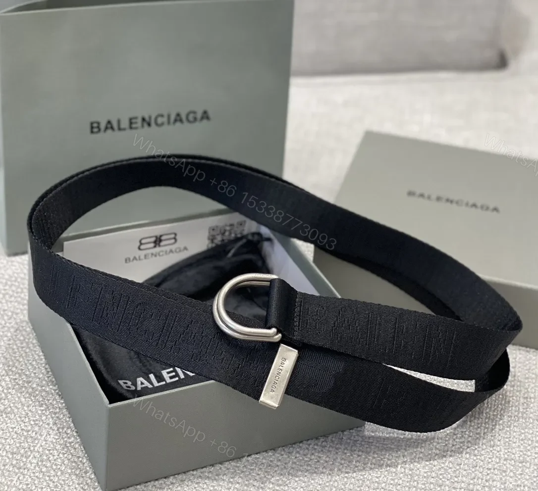 View 4 of Black Webbing Belt, Textured, D-Ring Accent, Premium Style