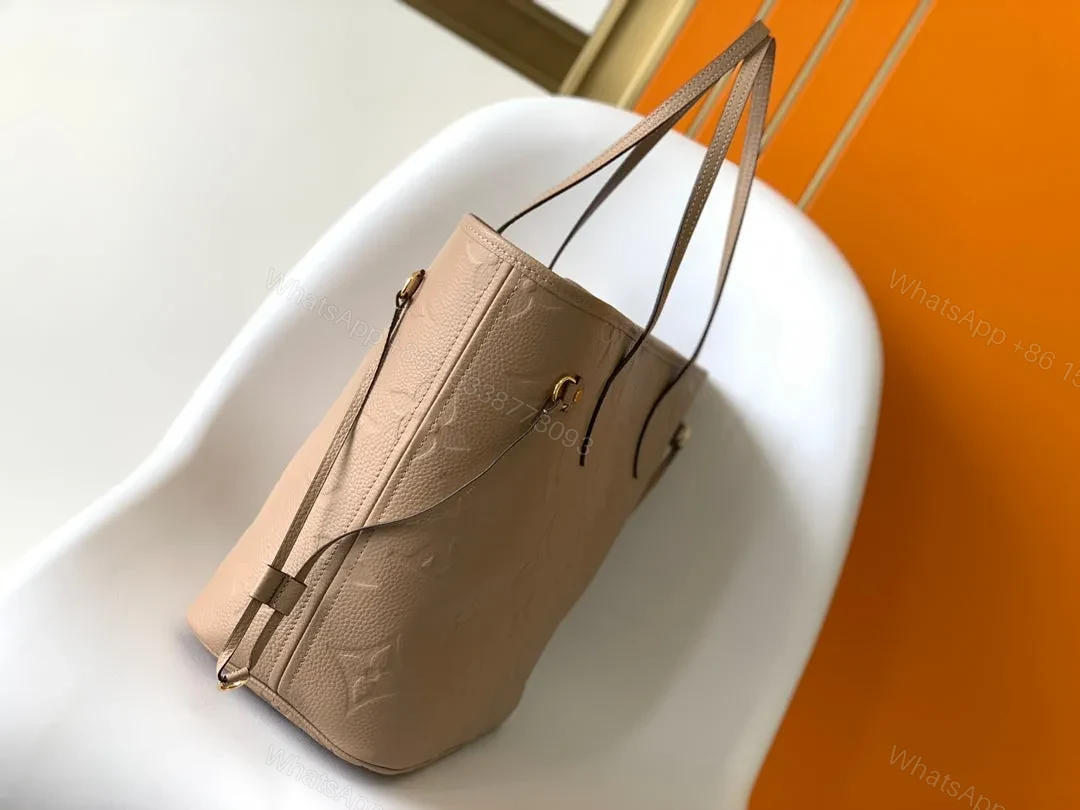 View 4 of LV NEVERFULL MM 32 BEIGE MONOGRAM EMPREINTE LEATHER