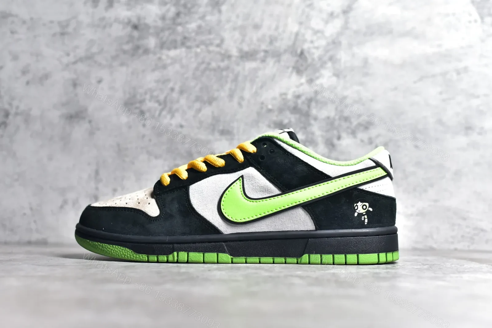 Nike SB Dunk Low x Powerpuff Girls Black Green Replica — view 1