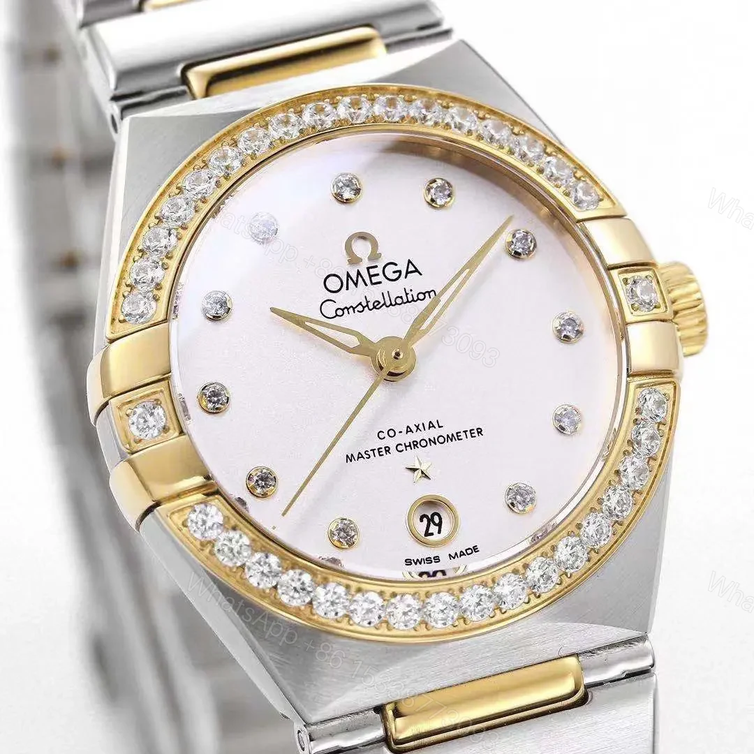View 4 of Omega Constellation 29mm Women’s Watch V6 Version Two-Tone Stainless Steel and Gold with Diamond Bezel White Dial Sapphire Crystal Glass