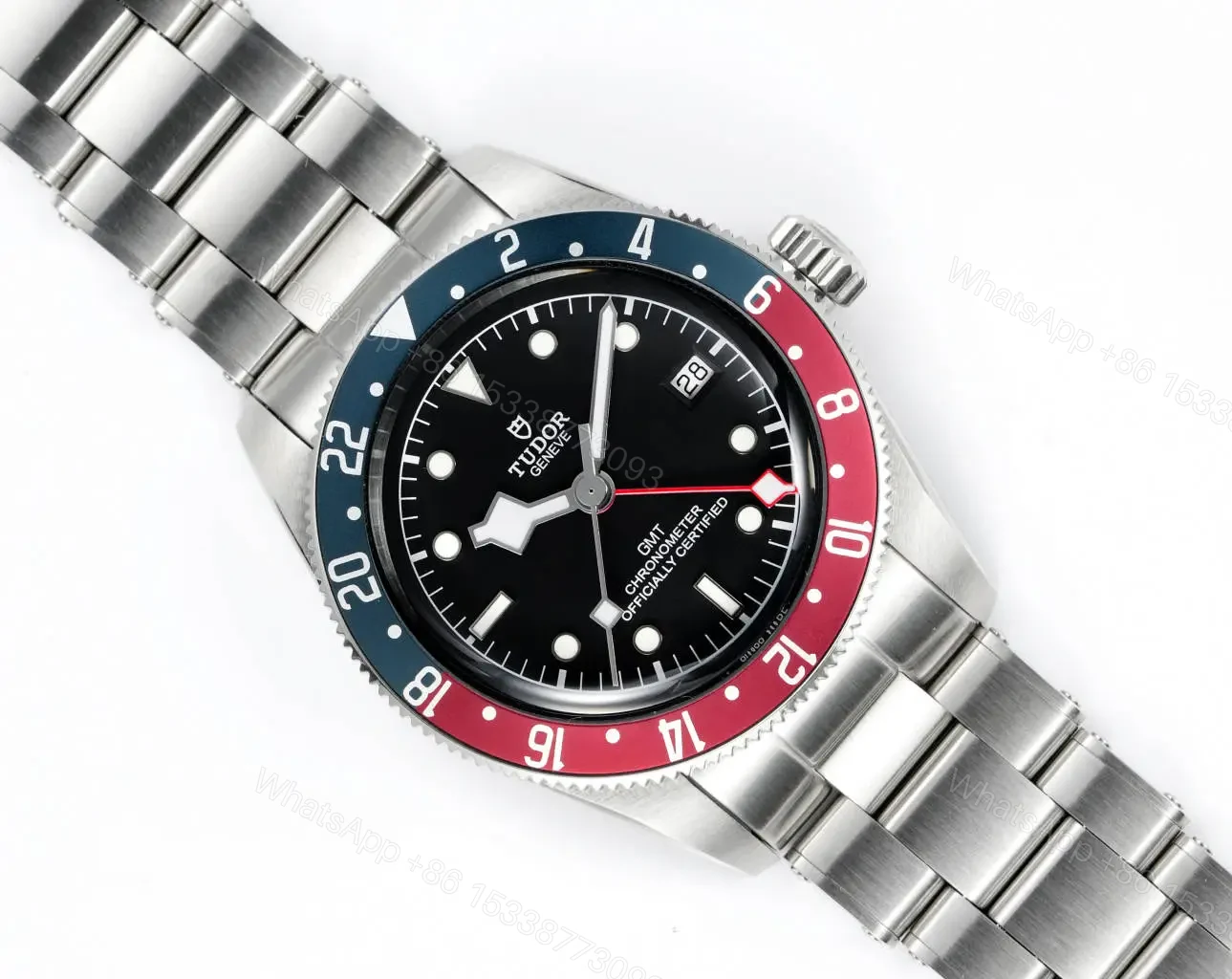 View 4 of Tudor GMT Watch Black Bay Pepsi Bezel Steel Bracelet Premium 41MM TUD-R28-PEPSI-STL-41