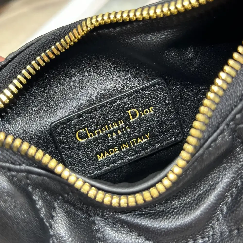 View 9 of 高仿Dior*D-Dream系列S525M900小羊皮斜挎包Mini黑色免檢版