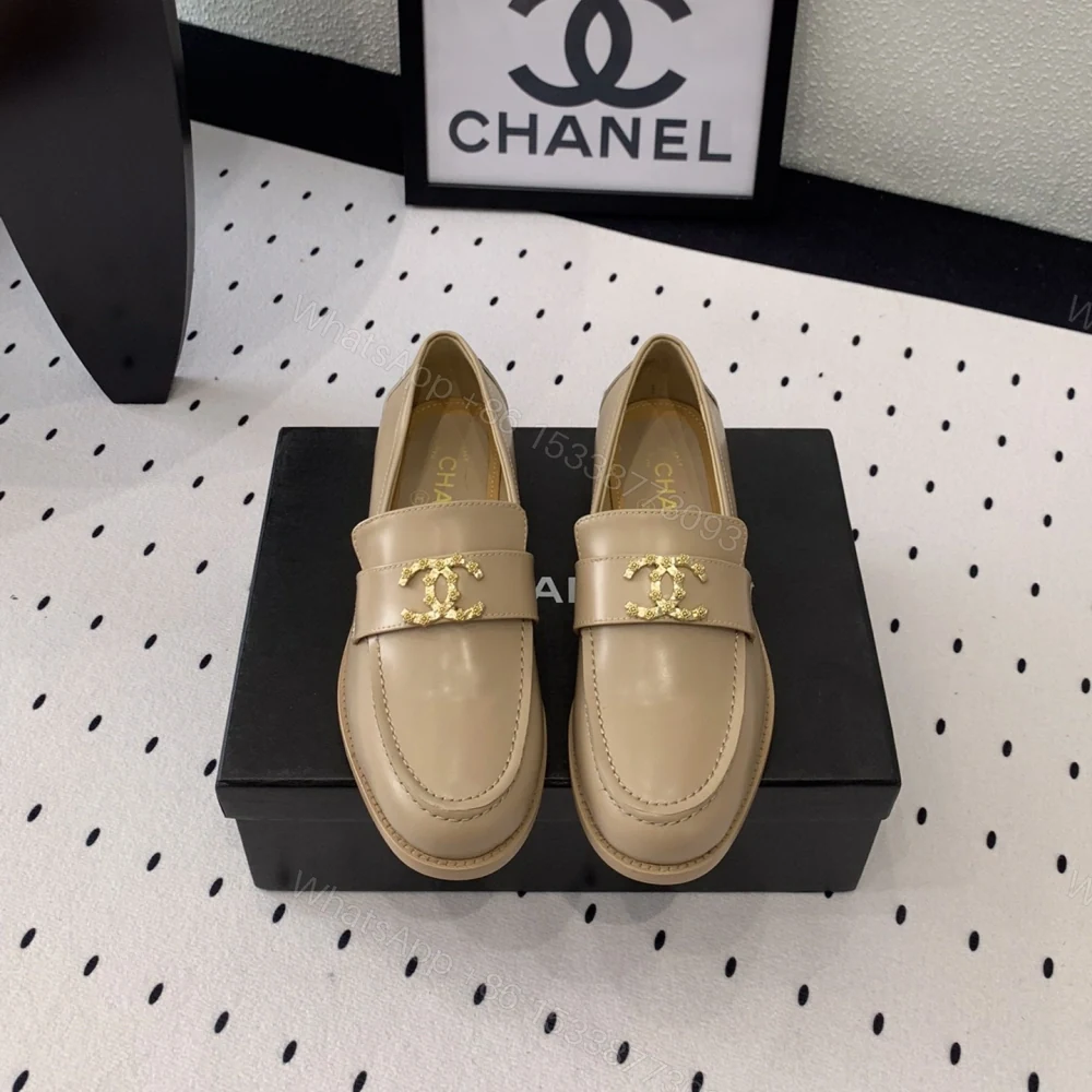 高仿Chanel*24S系列G45663D牛皮革樂福鞋沙色3CM免檢版 — view 1