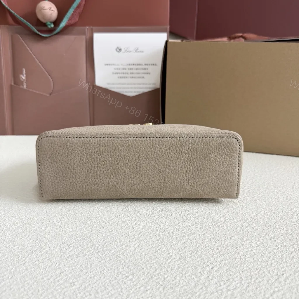 View 8 of Taupe Pebbled Leather Mini Crossbody: Luxe, Compact, Versatile Slice