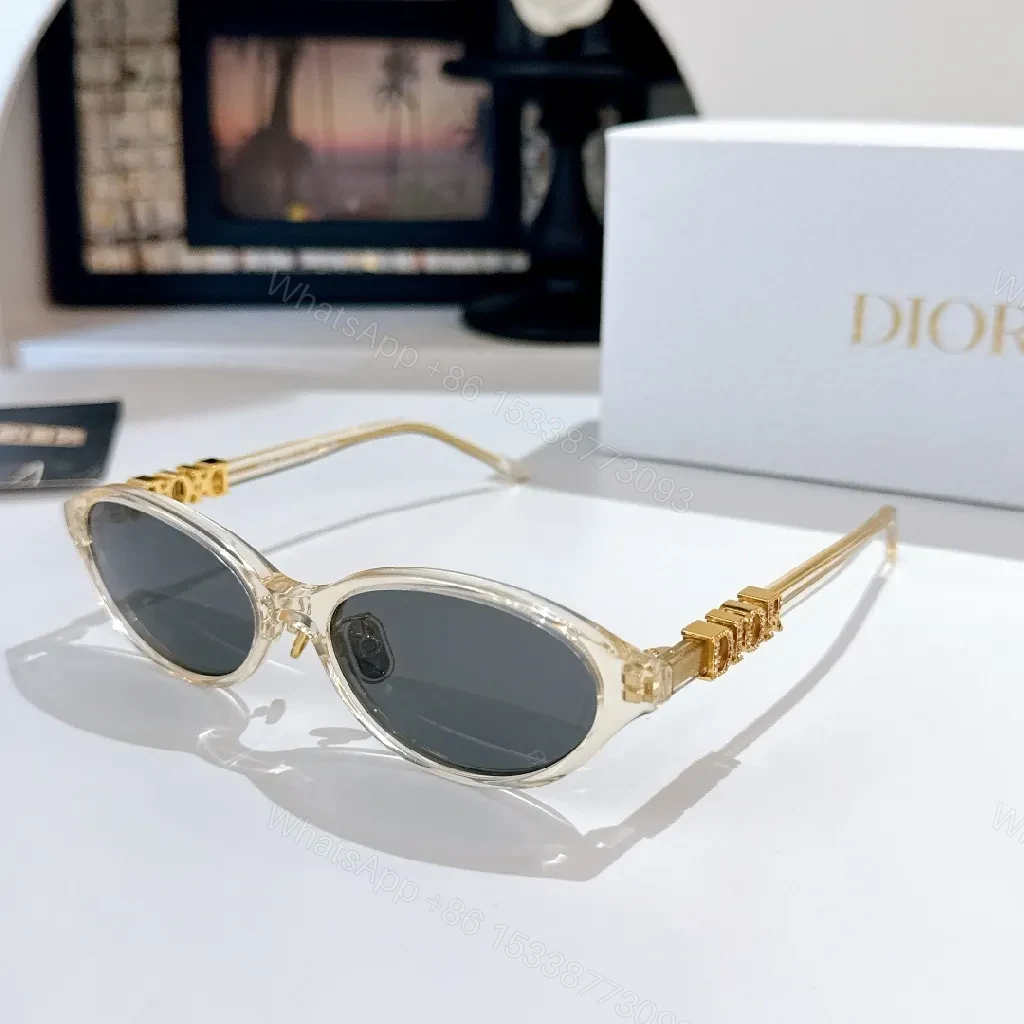 View 4 of Sophisticated Black Acetate Sunglasses with DIOR-Inspired Detailing