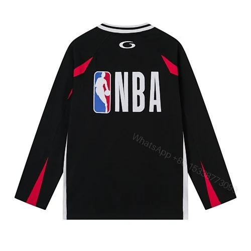 View 11 of Balenciaga Clothes NBA Collab Health Mesh & Color-Block Long-Sleeve T-Shirt Black/Red/White