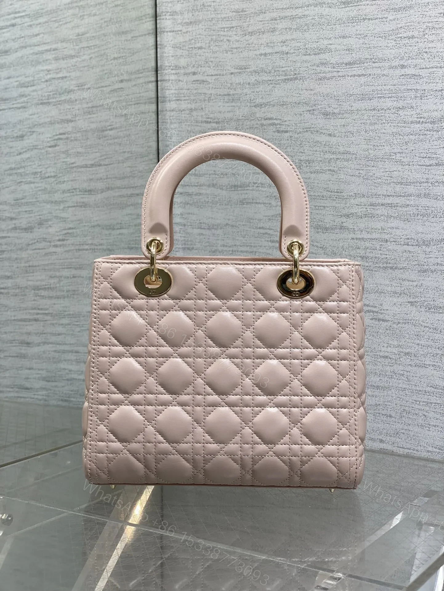 View 2 of Dior Medium Lady bag in Pink Gold Hardware