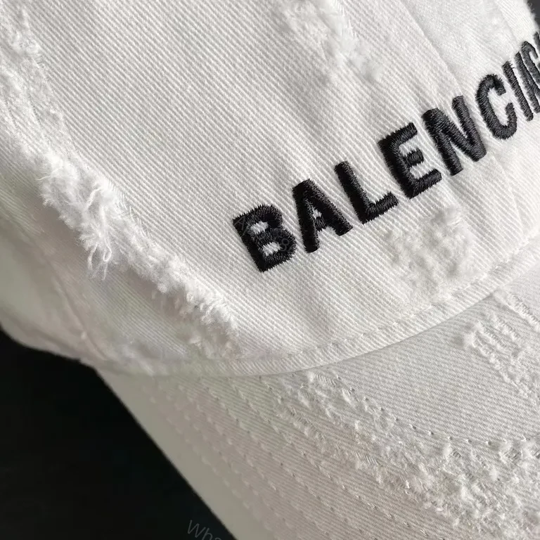 View 6 of Iconic White Balenciaga Logo Cap: Premium Cotton Twill Cap