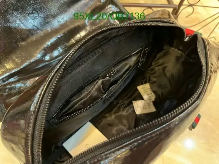 View 6 of Gucci Duplicate Messenger GG Crystal Bag QB71366 in Black Color