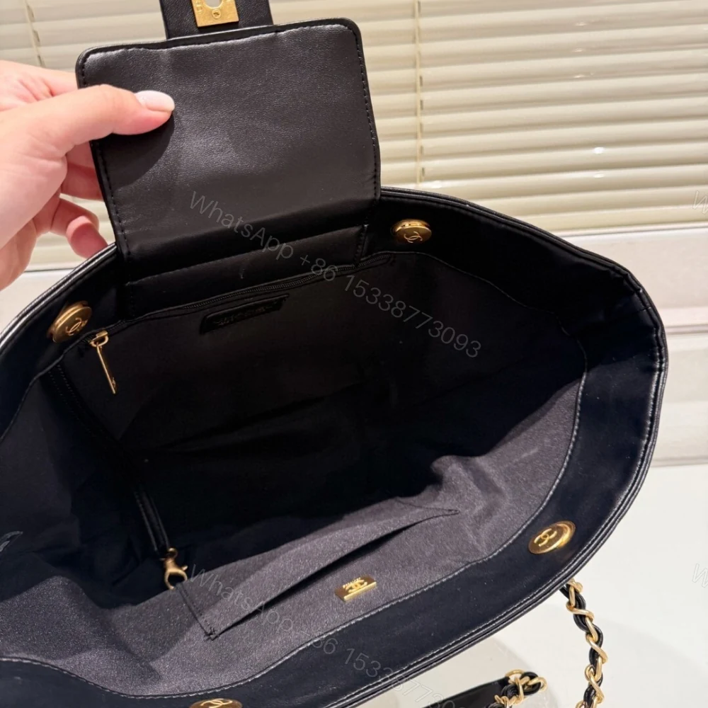 View 9 of Chanel Maxi Flapbag Washed Denim And Gold Tone Metal Black 30Cm