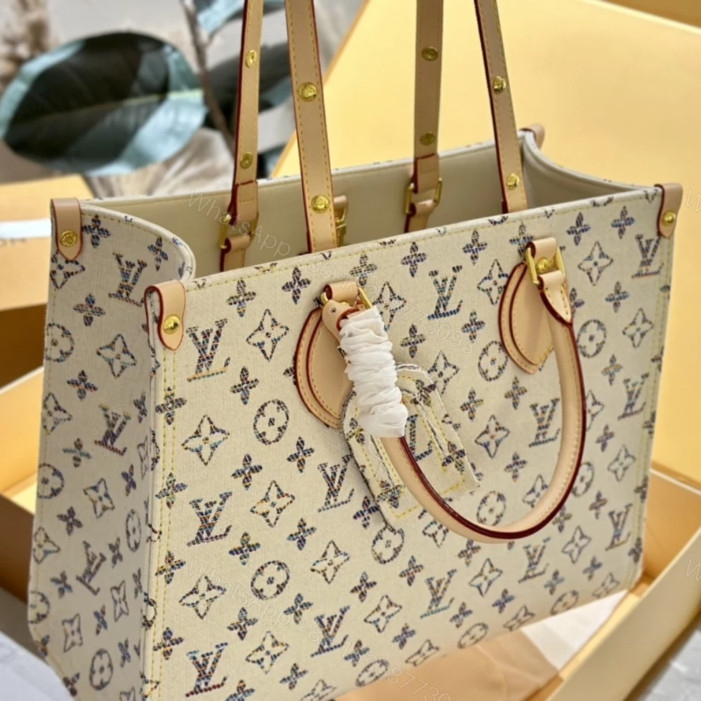 View 5 of Louis Vuitton Onthego MM Multicolor Beige 35Cm M24708