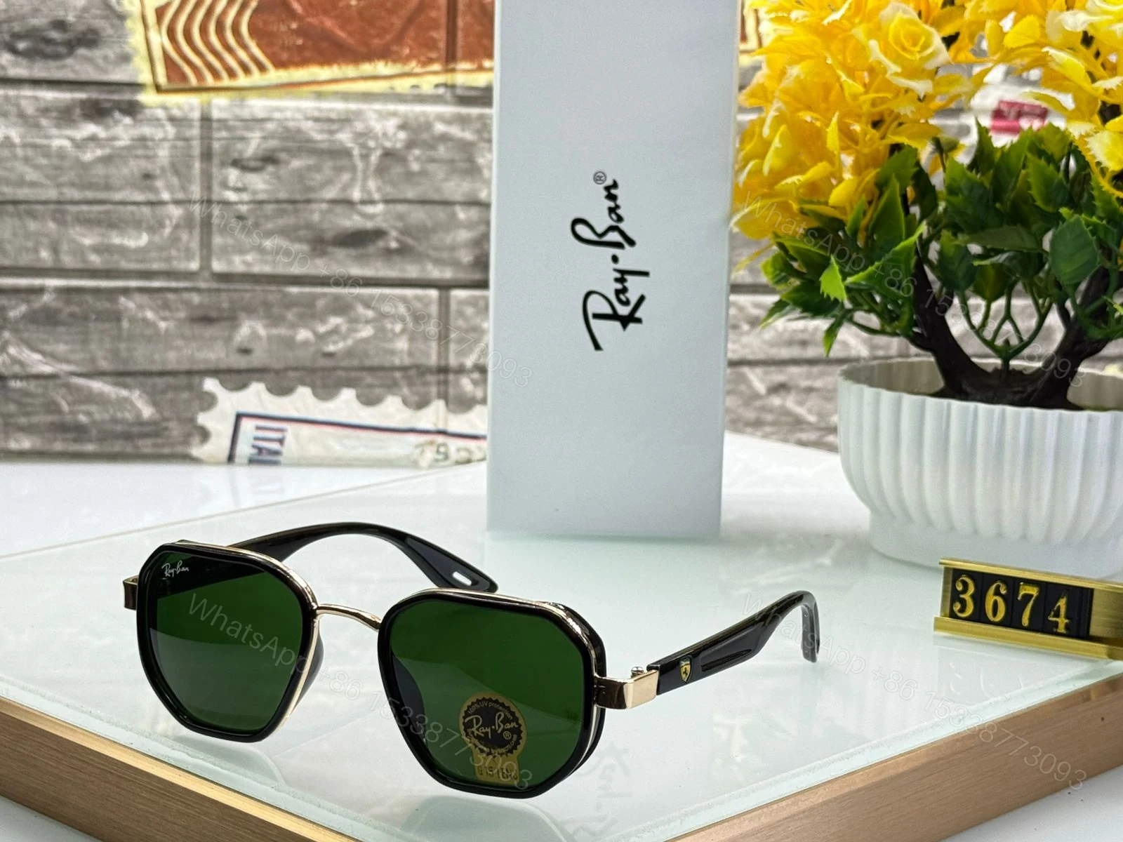View 6 of Ray-Ban Octagon Ferrari Edition Green-Black Acetate