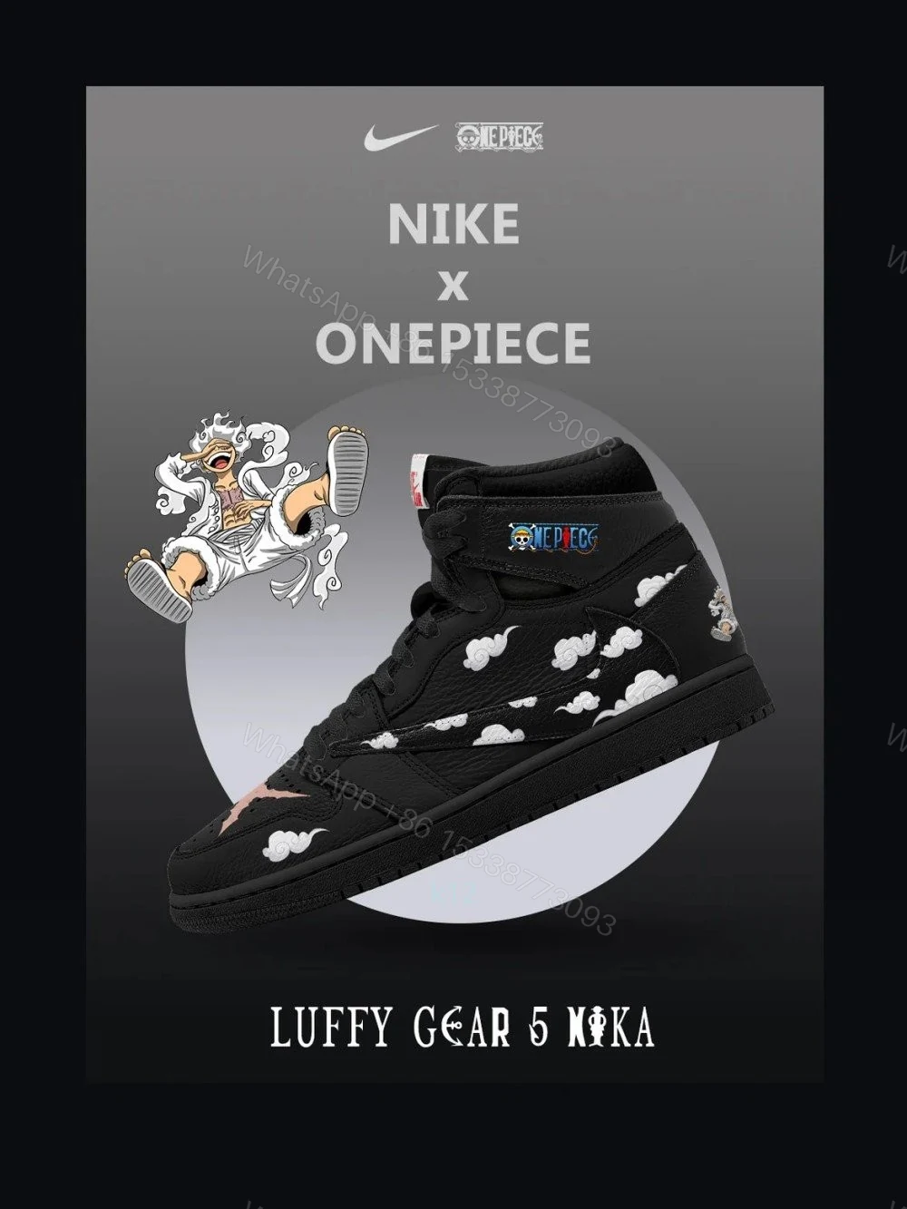 Luffy Gear 5 Nika V.1 Custom TS High Jordan 1 — view 1