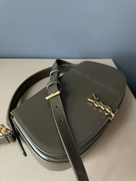 View 8 of Structured Leather Shoulder Bag: Gold Hardware, Compact Style