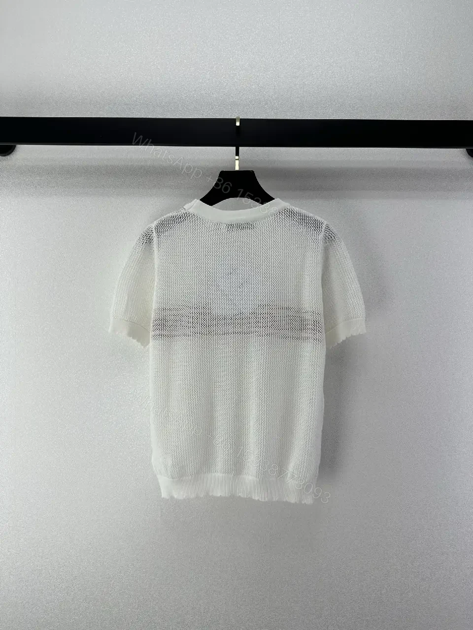 View 2 of White Mesh Star Logo Knit T-shirt Christian Dior