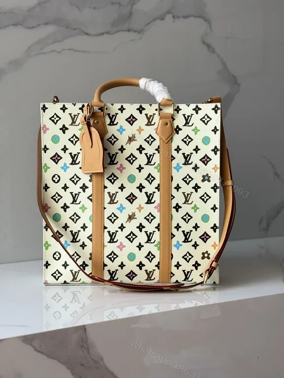 View 4 of Vibrant LV Monogram Tote: Colorful Accent Luxury Bag