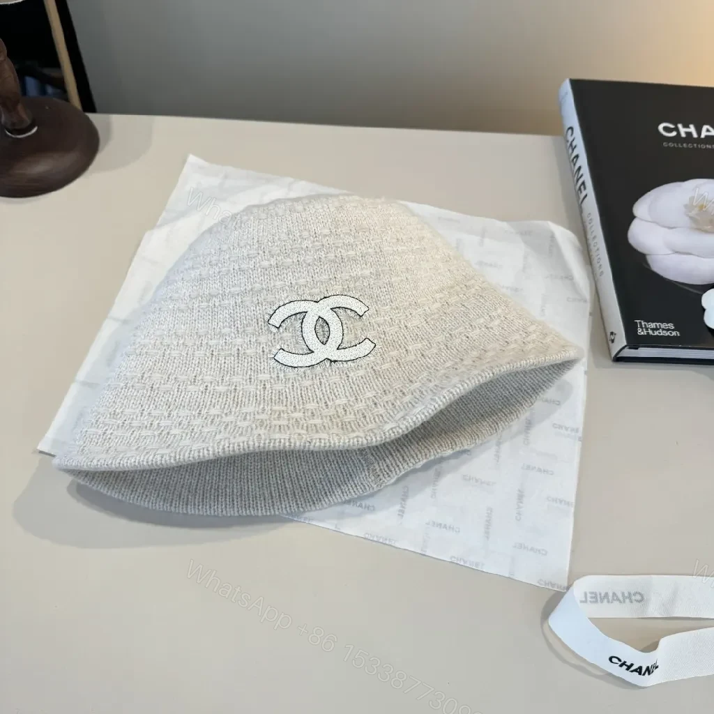 View 8 of Soft-knit White Bucket Hat with Subtle Logo Embroidery