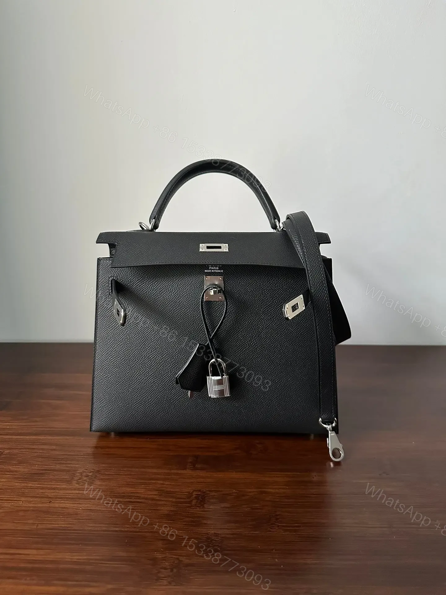 View 6 of HN 25 Black Epsom Gold Hardware