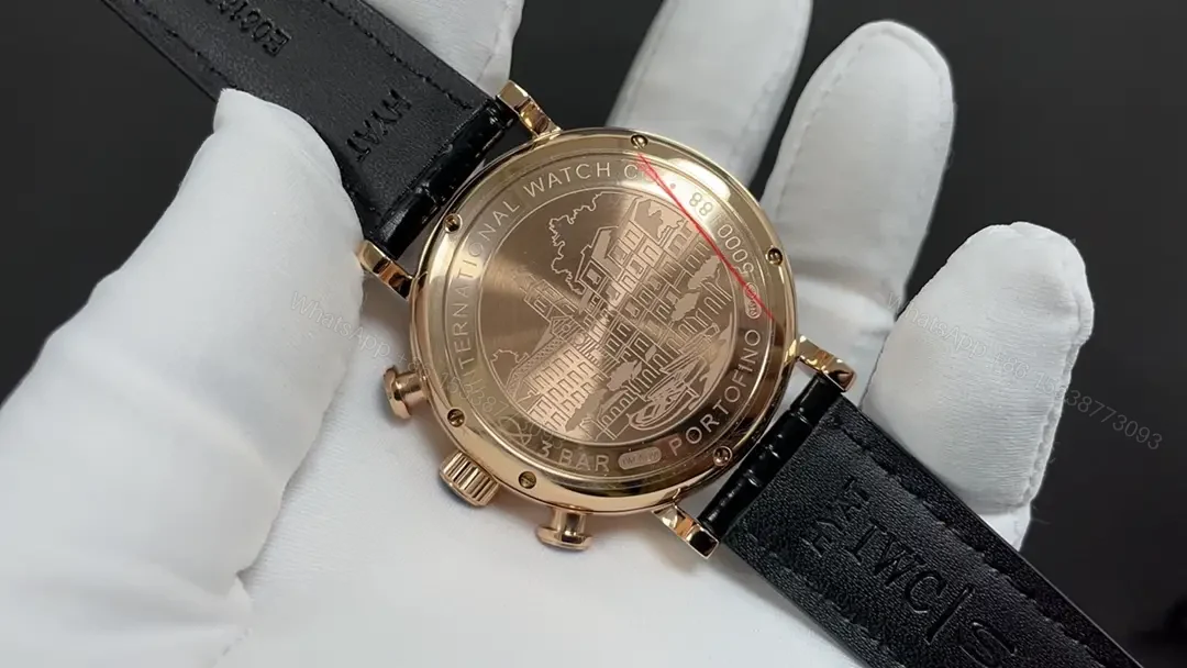 View 6 of IWC Blue Chronograph Watch Rose Gold Leather Strap Ultimate 42MM IWC-CHR-BLU-RG42-L