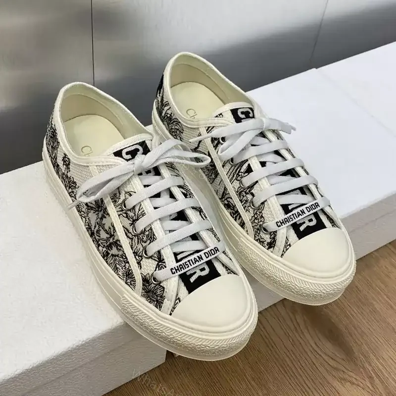 View 2 of WALK’N’DIOR SNEAKERS WOMEN TOILE DE JOUY VOYAGE EMBROIDERED WHITE – CD169